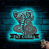 Custom Cobra Snake Metal Wall Art With Led Lights, Custom Cobra Snake Metal Sign With Name, Cobra Snake Neon Sign, Metal Snake Neon Metal Wall Decor